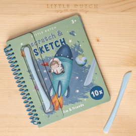 Little Dutch kras- en tekenboek Scratch and Sketch Jim & Friends