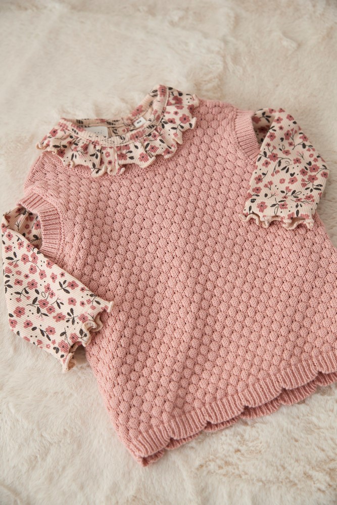 Feetje Romper Rib AOP Offwhite - Woodland Bloom