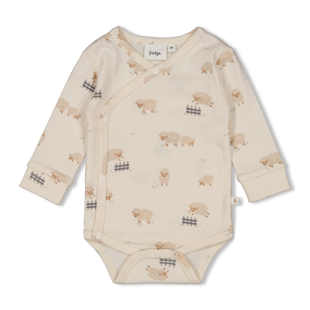 Feetje Wikkelromper AOP Creme - Sleepy Sheepy