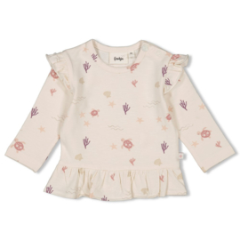 Feetje Longsleeve Ruches AOP Offwhite - Starfish Wishes