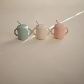 Mushie Training Cup + Straw - Shifting Sand