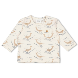 Feetje Longsleeve AOP Offwhite - Narwal