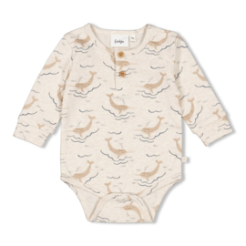 Feetje Romper AOP Offwhite Melange - Narwal