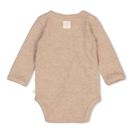 ​​Feetje Wikkelromper Rib -  Taupe Melange
