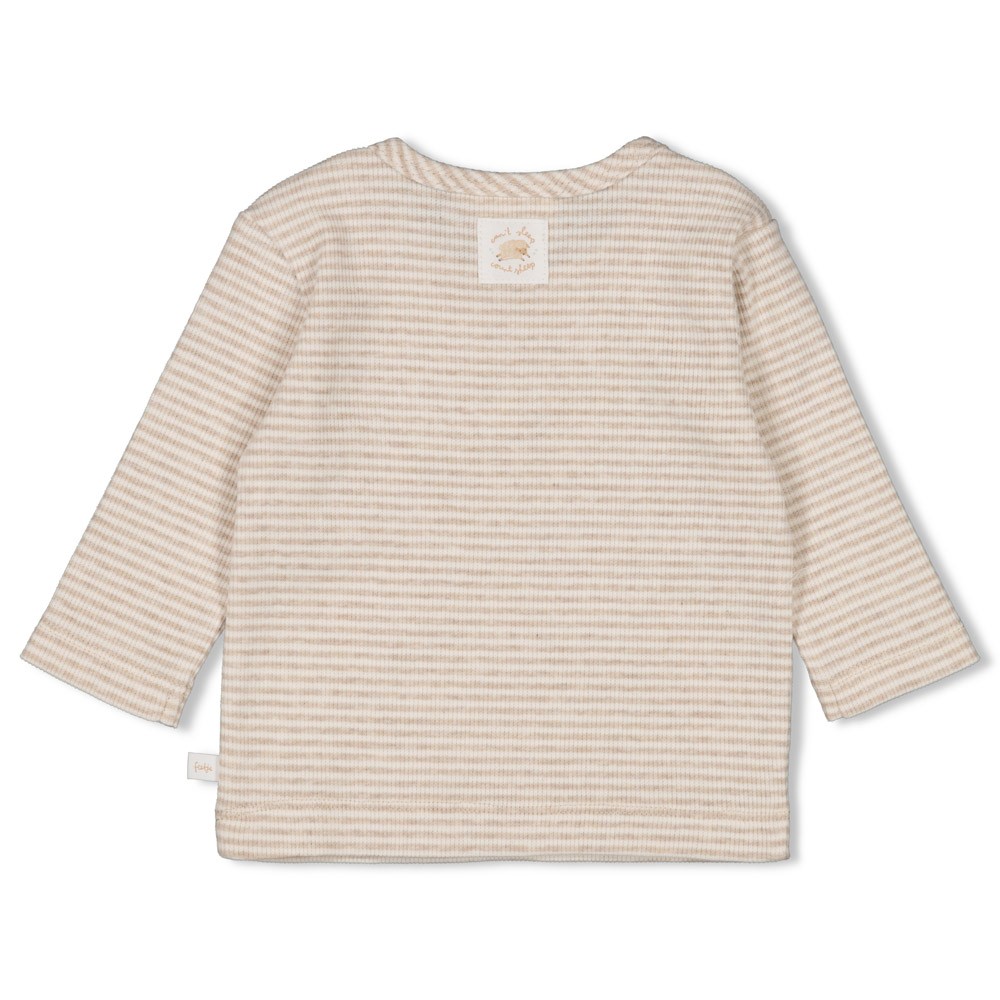 Feetje Longsleeve Rib Streep Taupe Melange - Sleepy Sheepy