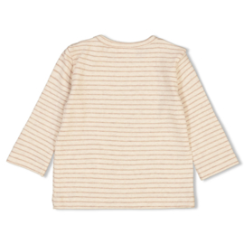 Feetje Longsleeve Rib met Streep Taupe Melange -The Magic is in You