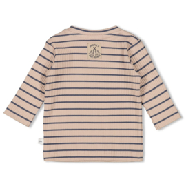 Feetje Longsleeve Rib Streep Taupe - Narwal