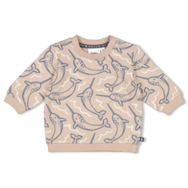 Feetje Sweater AOP Taupe - Narwal
