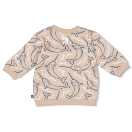 Feetje Sweater AOP Taupe - Narwal