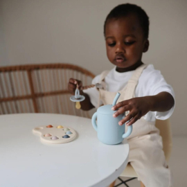 Mushie Training Cup + Straw - Powder Blue
