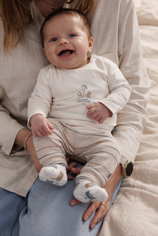 Feetje Broek Streep Taupe melange - Howdy