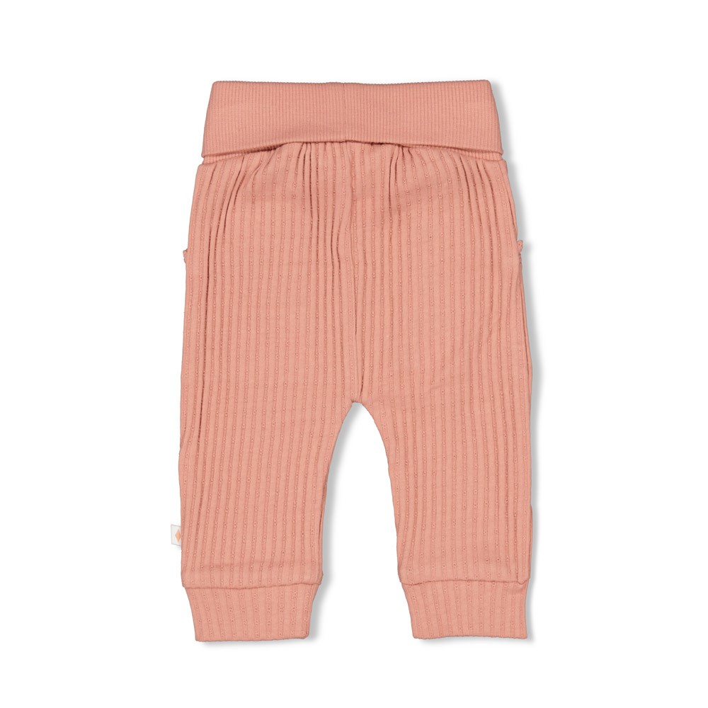 Feetje Broek Ajour Rib Roze - Morning Sun