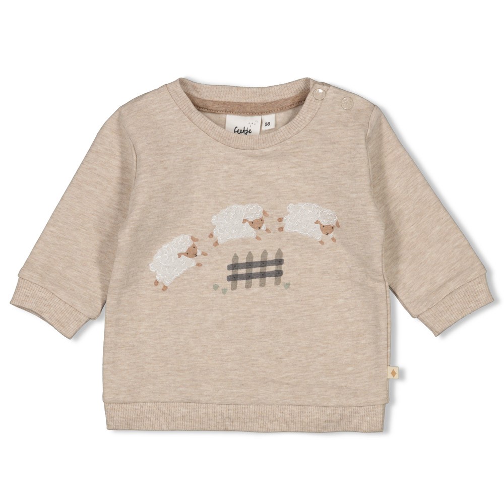 Feetje Sweater Taupe Melange - Sleepy Sheepy