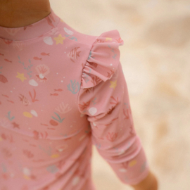Little Dutch Zwempak lange mouw -  Ocean Treasures Pink