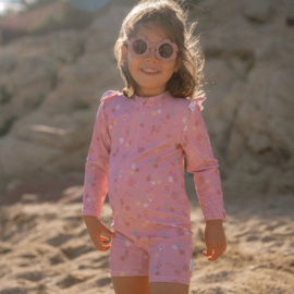 Little Dutch Zwempak lange mouw -  Ocean Treasures Pink