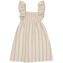 Levv dress Sammy - AOP Taupe Stripe