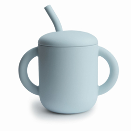 Mushie Training Cup + Straw - Powder Blue