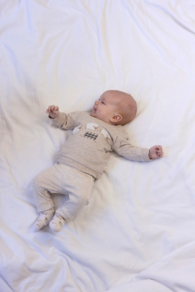 Feetje Broek Rib Streep  Taupe Melange - Sleepy Sheepy