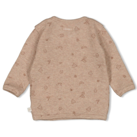 Feetje Overslagshirt Rib AOP Hazelnoot Melange - Fall Favorites