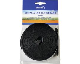 Hamstra klittenband 15mmx400cm zwart