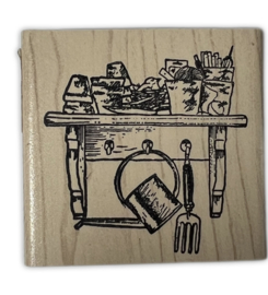 Nature stamp: garden table