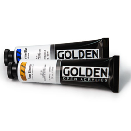 Golden acrylic paint open.