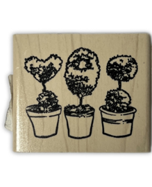 Natural stamp: flower pots