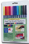 Dual tip brush marker
