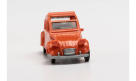 Citroen 2CV Faltdach offen, oranje
