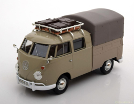 VW T1 Dubbelcabine, creme, met huif en dakrek