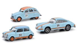 MHI Mini Cooper, Citroen 2CV, Porsche 911 Vintage Racing Set