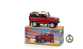 Land Rover Defender, rood-wit "Edition 1:64"