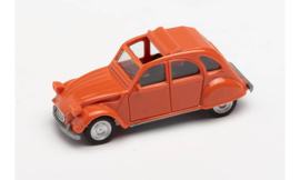 Citroen 2CV Faltdach offen, oranje