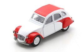 Citroën 2CV, wit/rood
