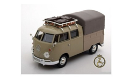 VW T1 Dubbelcabine, creme, met huif en dakrek
