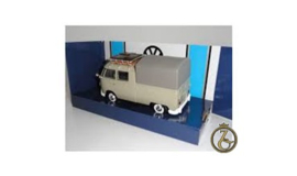 VW T1 Dubbelcabine, creme, met huif en dakrek
