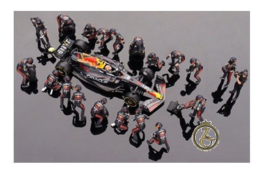 Redbull Racing RB19 + pit crew #1 M. Verstappen Jap. GP '23 (voorbestelling)