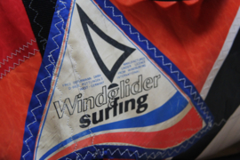 Duffel tas, duffle bag van oud windsurfzeil.