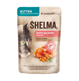 Shelma Pouch kitten Zalm met duindoorn, 85gr