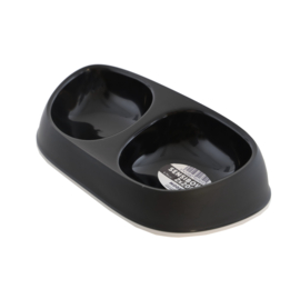 Moderna Sensi bowl katteneetbak dubbel plastic zwart, 2x200 ml.