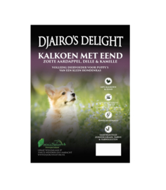 Djairo's Delight Puppy -kleine rassen- Kalkoen met Eend, 2kg