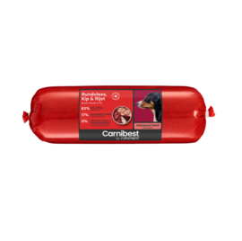 Carnibest Hond Rundvlees, kip en rijst 500gr (natuur)