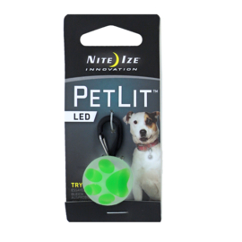 Nite-Ize Pet Lit safety light klein, wit/groen paw