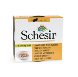 Schesir Kat bouillon Tonijn-Sardien 70gr