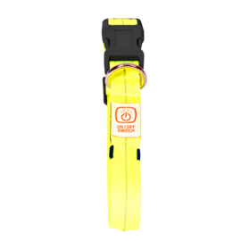 Duvo+ halsband nylon licht usb neon geel S