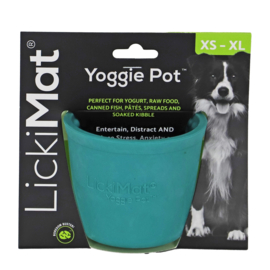 Lickimat yoggie pot hond turquoise 8cm