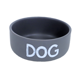 Boon eetbak steen DOG mat grijs, 12 cm