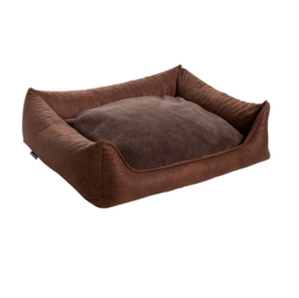 MaxxNobel Orthopedische sofa lederlook/teddy Cognac S 90x70x15cm