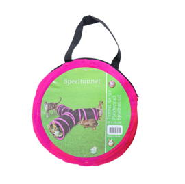 Boon speeltunnel nylon 'Y' model 85x25 cm, zwart/roze