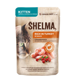 Shelma Pouch kitten kalkoen met cranberry, 85gr